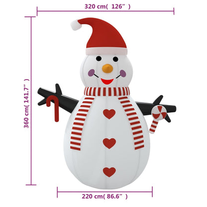 Opblaasbare Sneeuwman met LED's 360 cm
