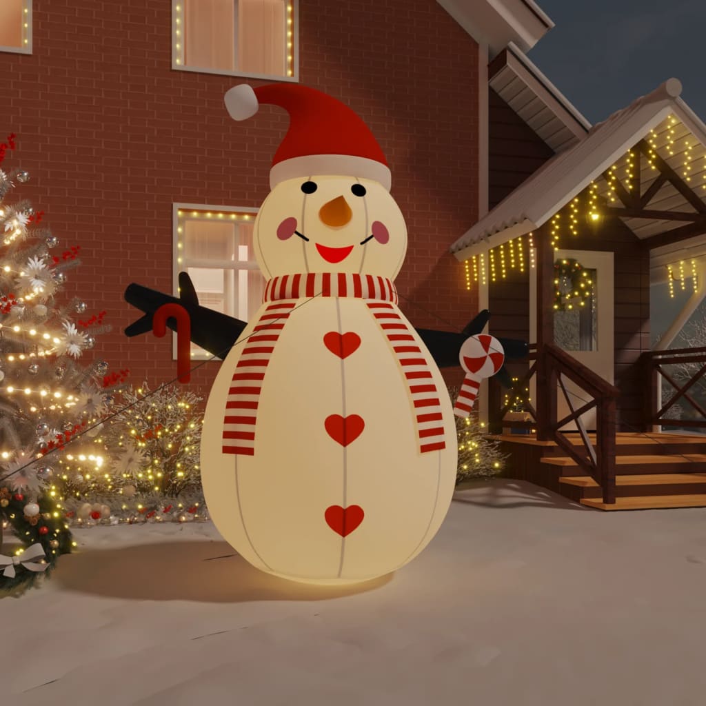 Opblaasbare Sneeuwman met LED's 360 cm