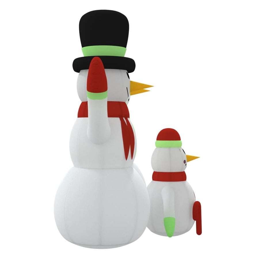 Sneeuwpopfamilie Opblaasbaar Met Led's 360 cm