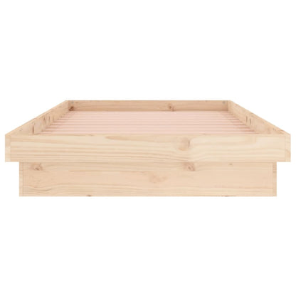 Bedframe LED massief hout 90x200 cm 90 x 200 cm Naturel