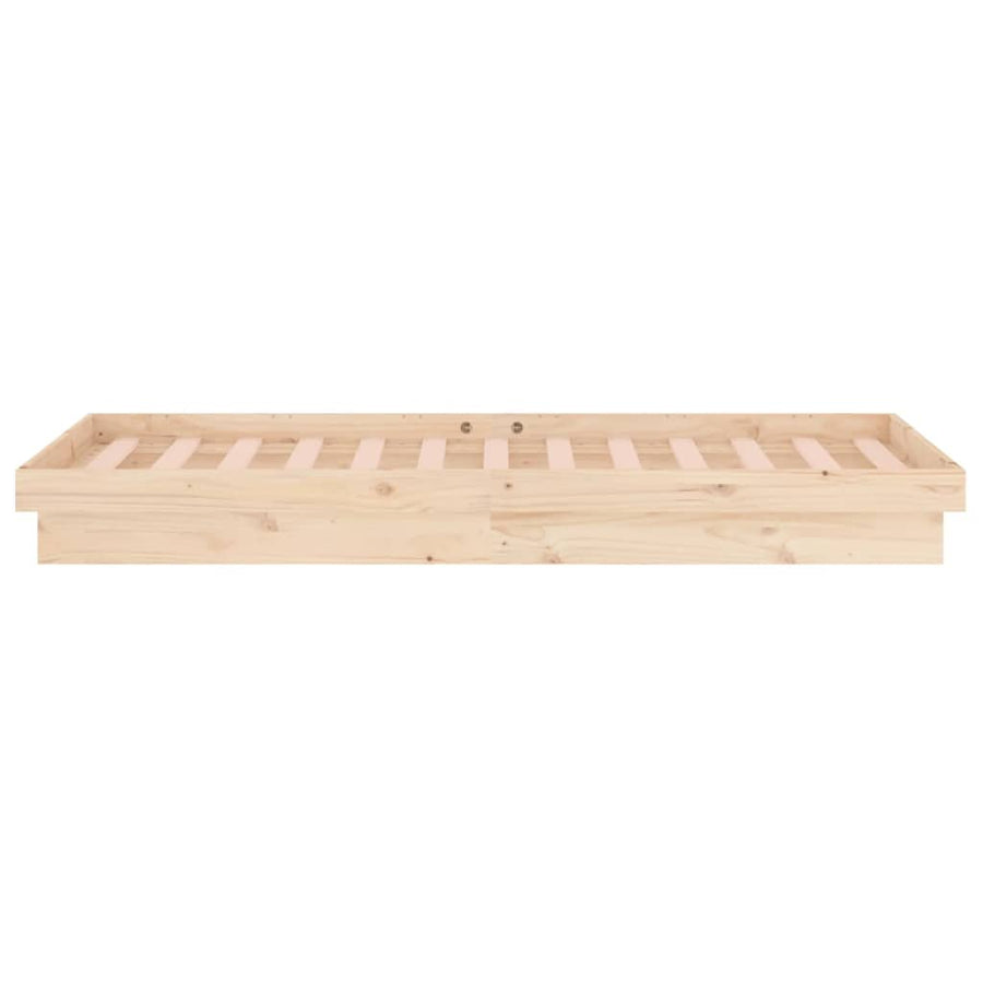 Bedframe LED massief hout 90x200 cm 90 x 200 cm Naturel