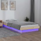 Bed frame LED solid wood 90x200 cm