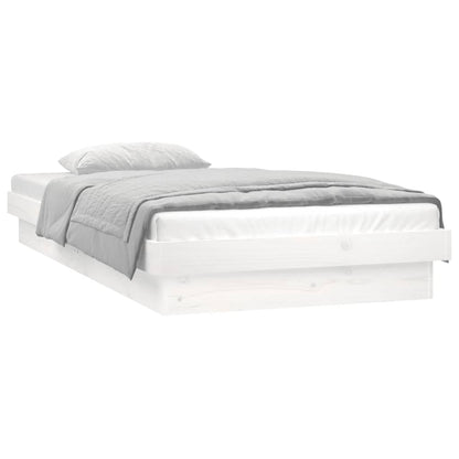 Bedframe Led Massief Hout 90 x 200 cm Wit