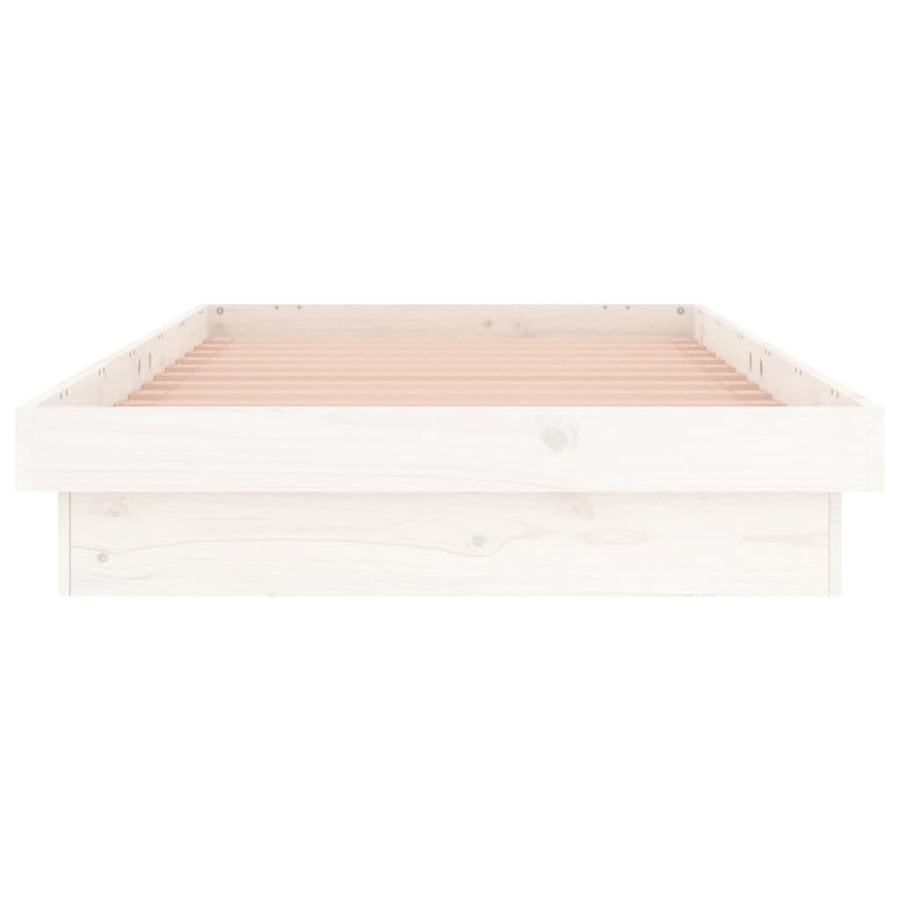 Bedframe Led Massief Hout 90 x 200 cm Wit