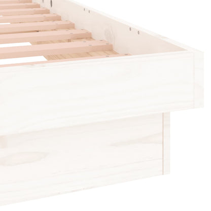Bedframe Led Massief Hout 90 x 200 cm Wit