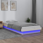 Bedframe Led Massief Hout 100 x 200 cm Wit