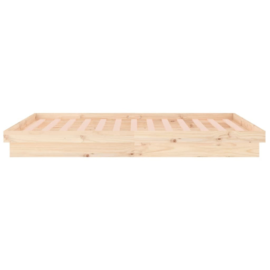 Bedframe Led Massief Hout 120 x 200 cm Naturel