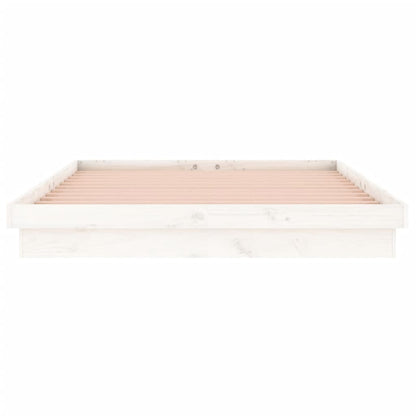 Bedframe Led Massief Hout 120 x 200 cm Wit
