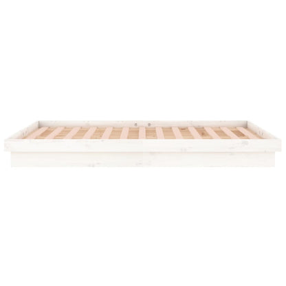 Bedframe Led Massief Hout 120 x 200 cm Wit