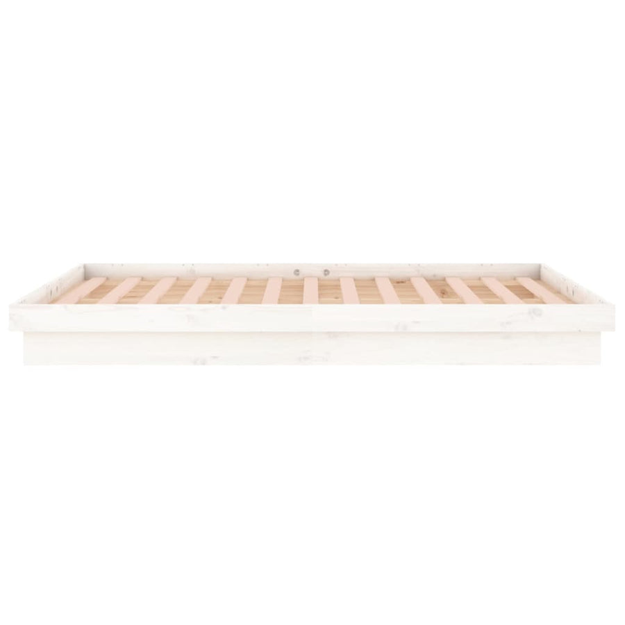 Bedframe Led Massief Hout 120 x 200 cm Wit