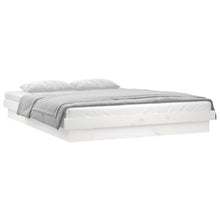 Bedframe Led Massief Hout 140 x 200 cm Wit