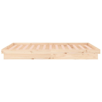 Bedframe Led Massief Hout King Size 150 x 200 cm Naturel