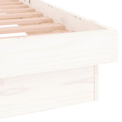 Bedframe Led Massief Hout 160 x 200 cm Wit