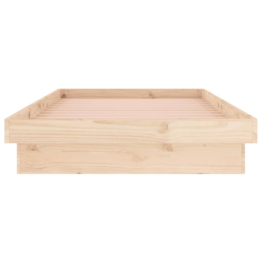 Bedframe Led Massief Hout 2Ft6 Small Single 75 x 190 cm Naturel