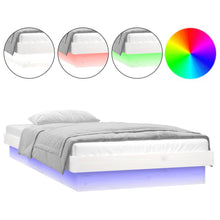 Bedframe Led Massief Hout 2Ft6 Small Single 75 x 190 cm Wit