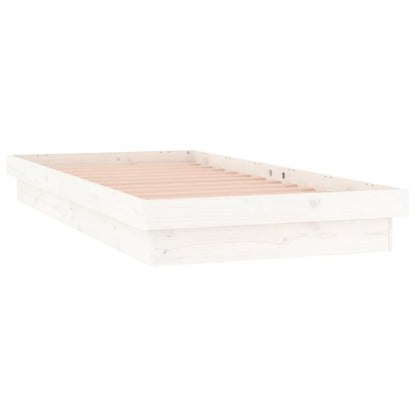 Bedframe Led Massief Hout 2Ft6 Small Single 75 x 190 cm Wit