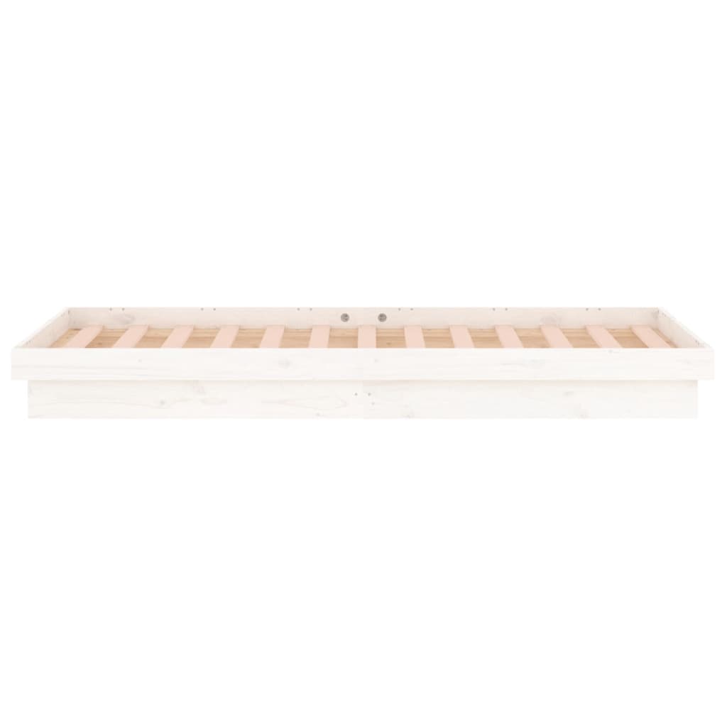 Bedframe Led Massief Hout 2Ft6 Small Single 75 x 190 cm Wit