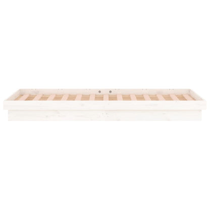 Bedframe Led Massief Hout 2Ft6 Small Single 75 x 190 cm Wit