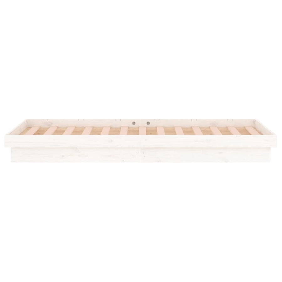 Bedframe Led Massief Hout 2Ft6 Small Single 75 x 190 cm Wit