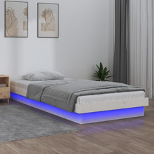 Bedframe Led Massief Hout 2Ft6 Small Single 75 x 190 cm Wit