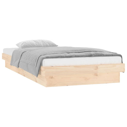 Bedframe Led Massief Hout Single 90 x 190 cm Naturel