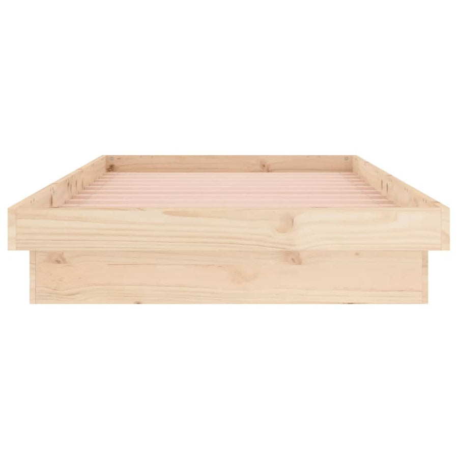 Bedframe Led Massief Hout Single 90 x 190 cm Naturel