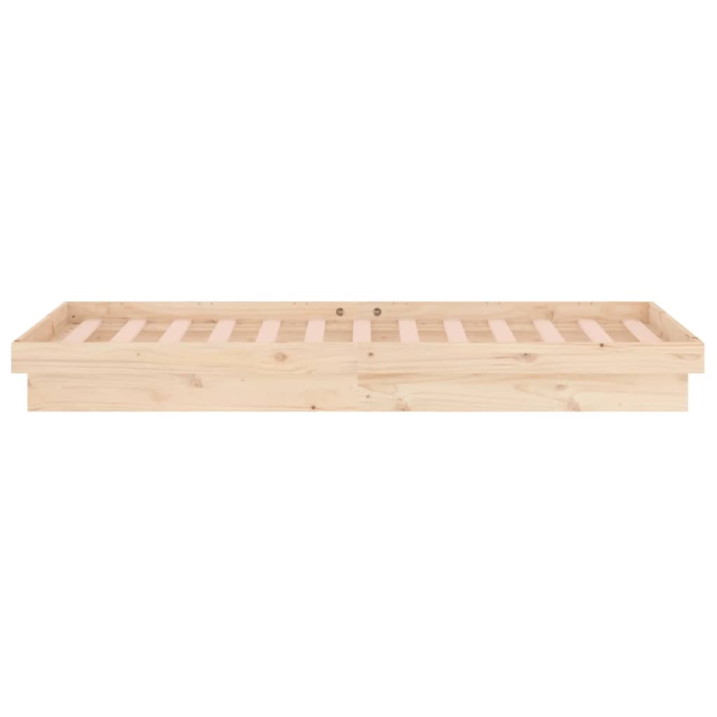 Bedframe Led Massief Hout Single 90 x 190 cm Naturel