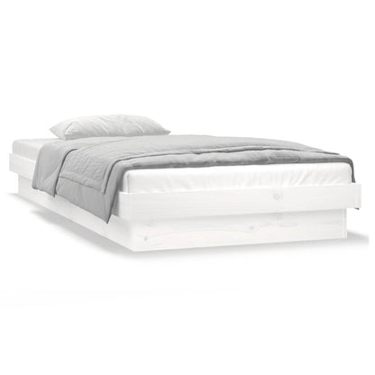 Bedframe Led Massief Hout 3Ft Single 90 x 190 cm Wit