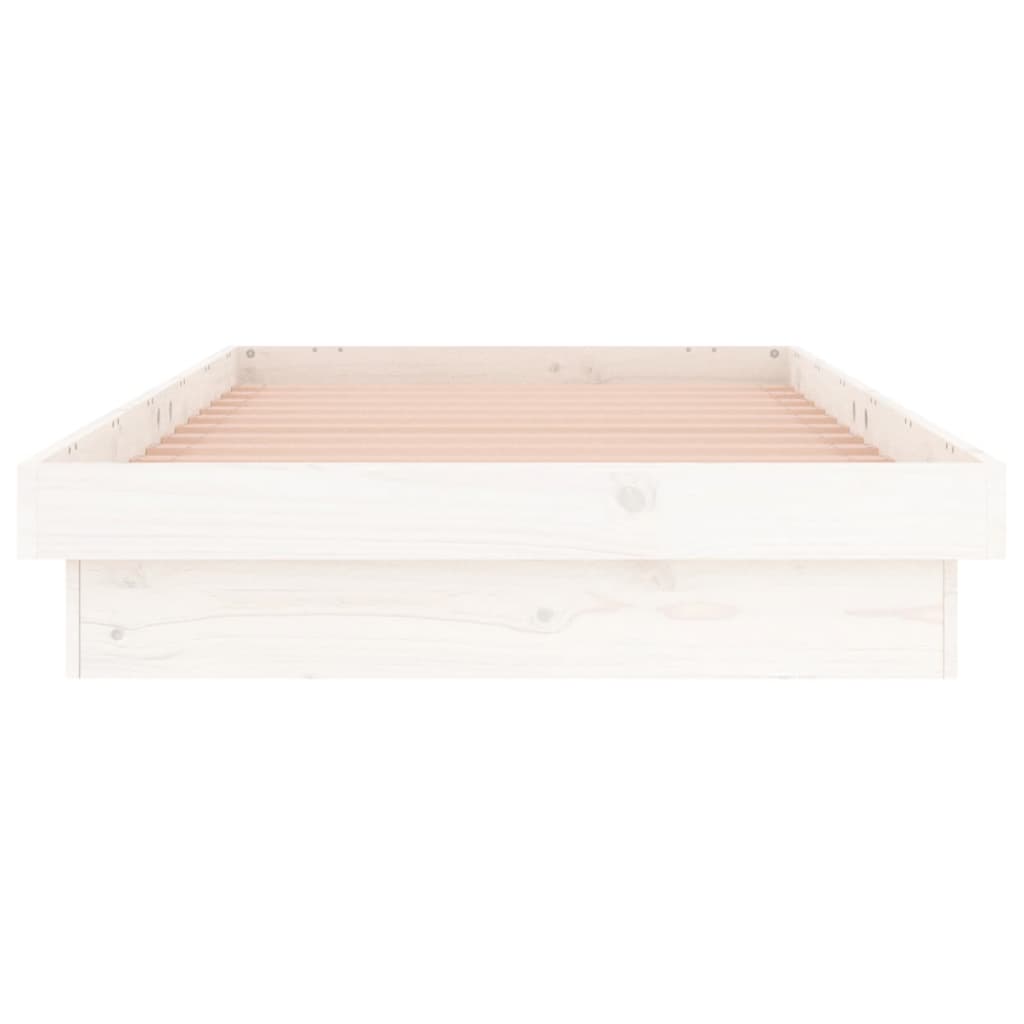 Bedframe Led Massief Hout 3Ft Single 90 x 190 cm Wit