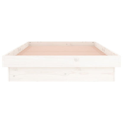 Bedframe Led Massief Hout 3Ft Single 90 x 190 cm Wit