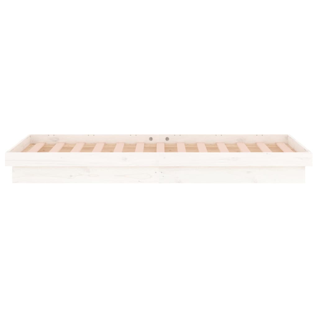Bedframe Led Massief Hout 3Ft Single 90 x 190 cm Wit