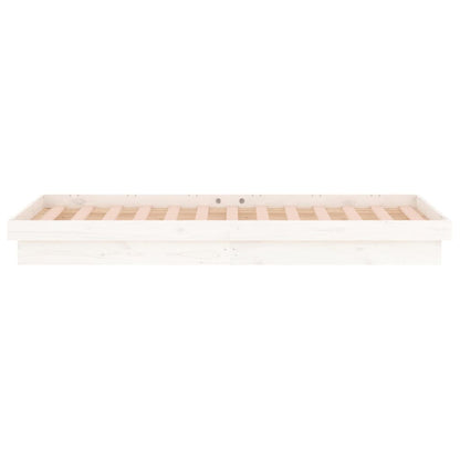 Bedframe Led Massief Hout 3Ft Single 90 x 190 cm Wit