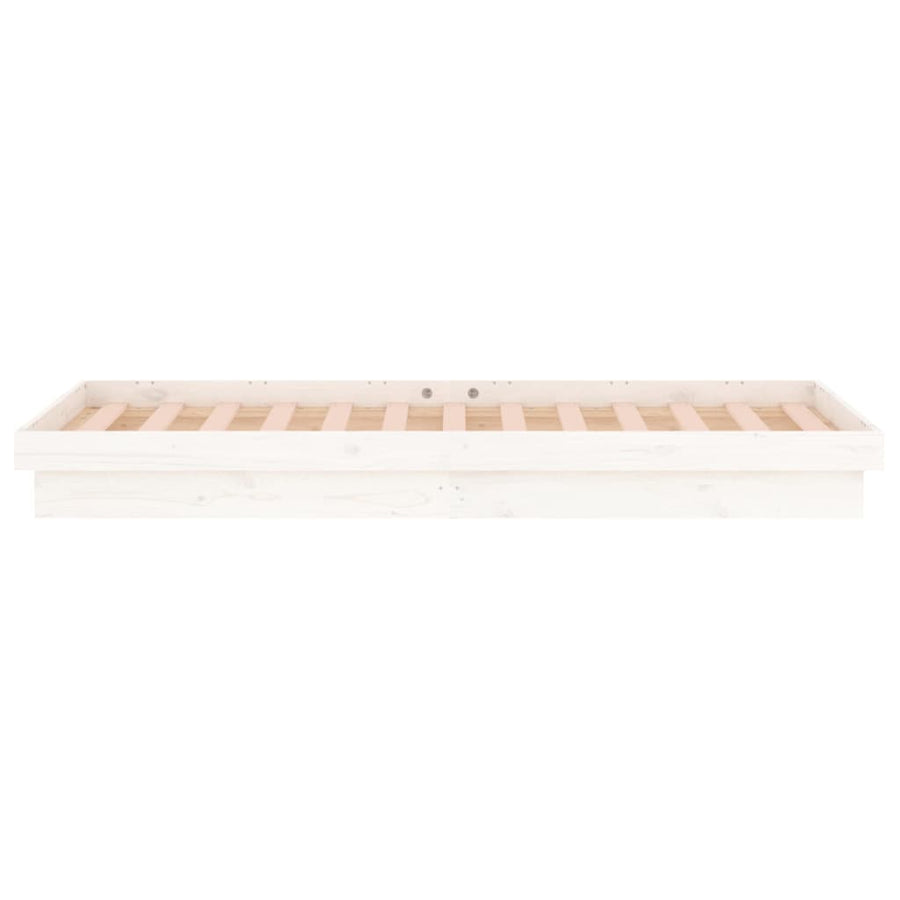 Bedframe Led Massief Hout 3Ft Single 90 x 190 cm Wit