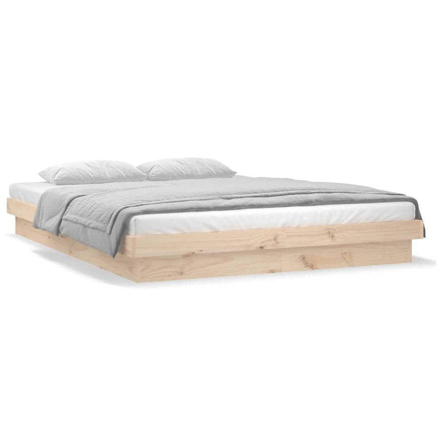 Bedframe Led Massief Hout 4Ft Small Double 120 x 190 cm Naturel