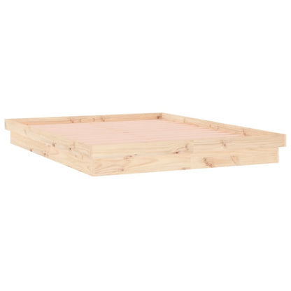 Bedframe Led Massief Hout 4Ft Small Double 120 x 190 cm Naturel