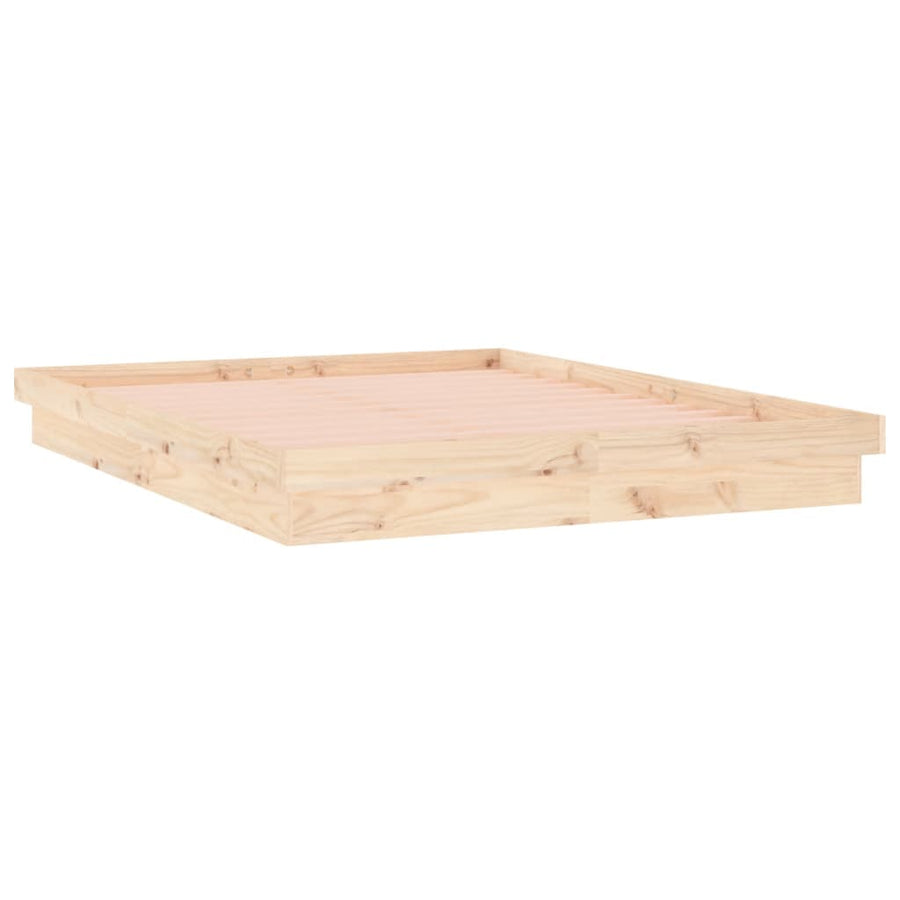 Bedframe Led Massief Hout 4Ft Small Double 120 x 190 cm Naturel