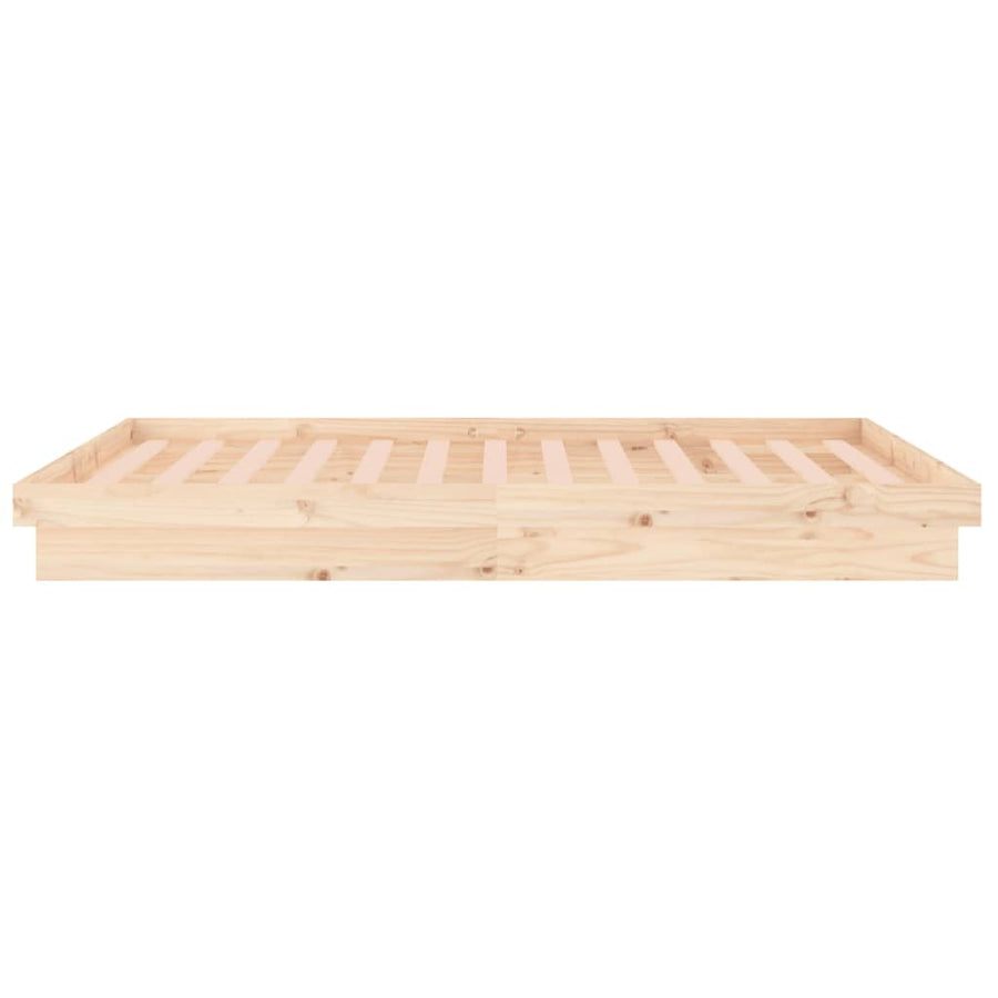 Bedframe Led Massief Hout 4Ft Small Double 120 x 190 cm Naturel
