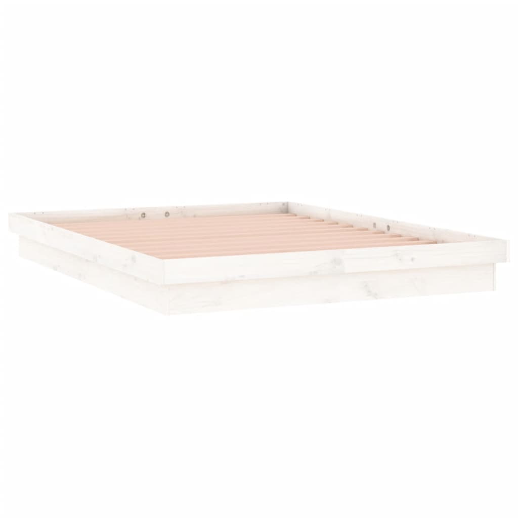 Bedframe Led Massief Hout 4Ft Small Double 120 x 190 cm Wit