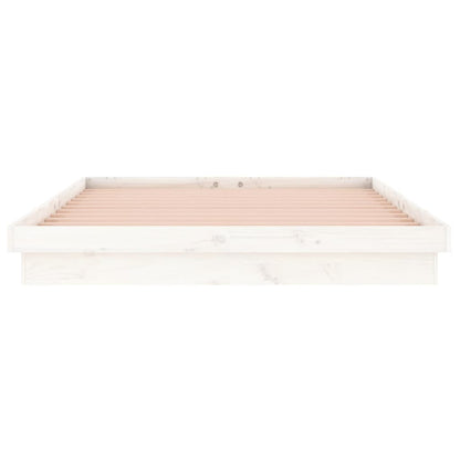 Bedframe Led Massief Hout 4Ft Small Double 120 x 190 cm Wit