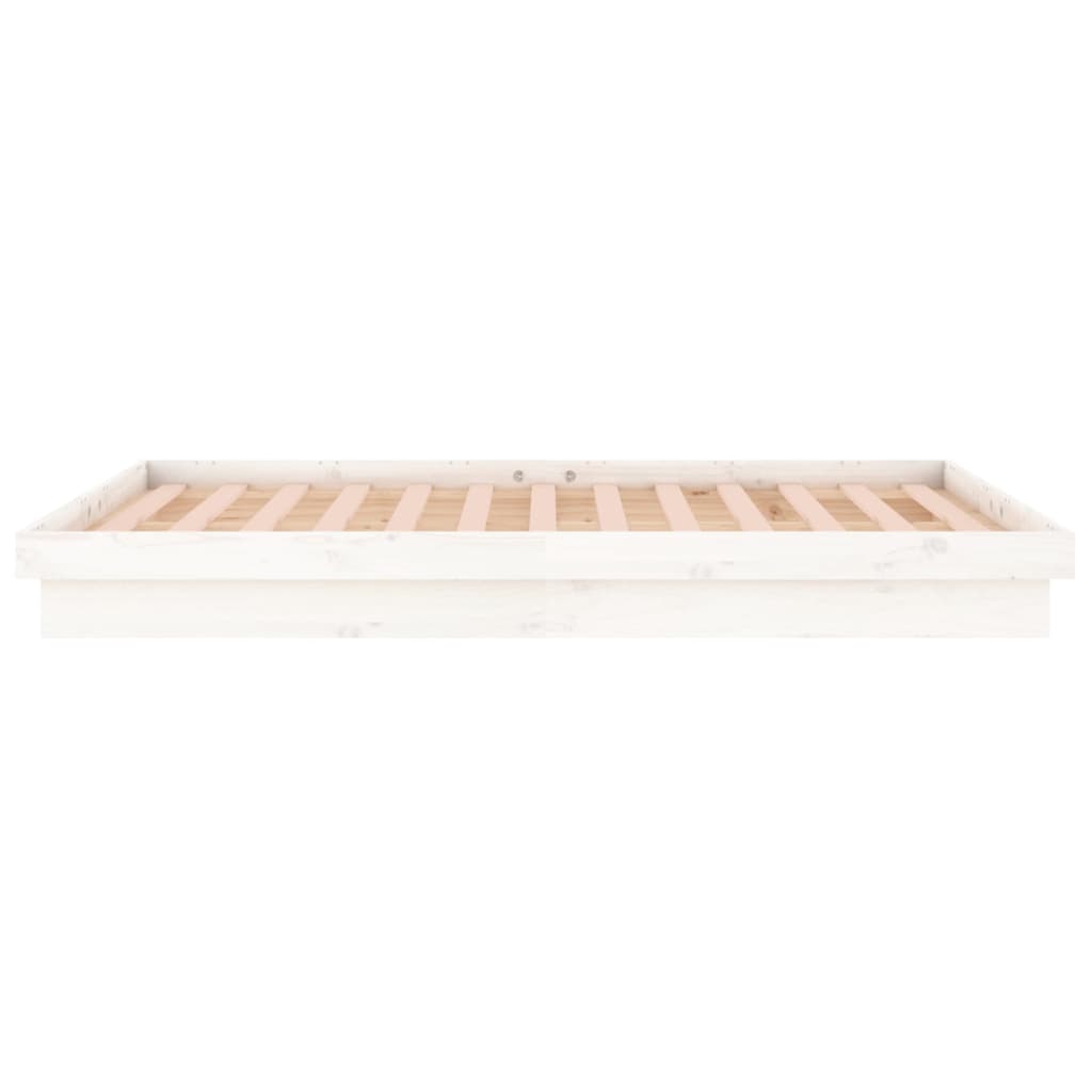 Bedframe Led Massief Hout 4Ft Small Double 120 x 190 cm Wit