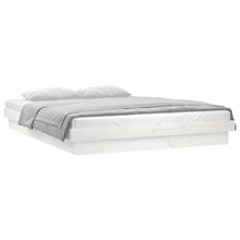 Bedframe Led Massief Hout 4Ft6 Double 135 x 190 cm Wit