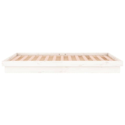 Bedframe Led Massief Hout 4Ft6 Double 135 x 190 cm Wit