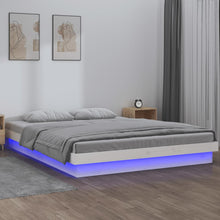 Bedframe Led Massief Hout 4Ft6 Double 135 x 190 cm Wit