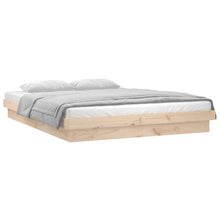 Bedframe Led Massief Hout 140 x 190 cm Naturel