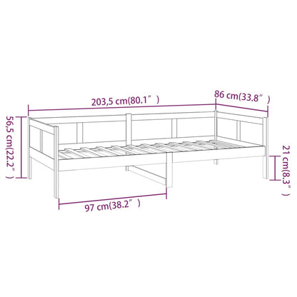 Slaapbank Massief Grenenhout 80X200 Cm 80 x 200 cm Naturel