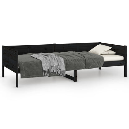 Slaapbank Massief Grenenhout Zwart 90X190 Cm