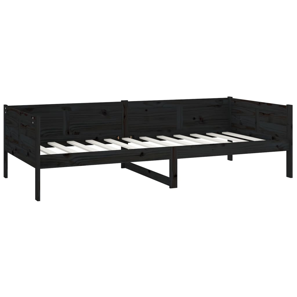 Slaapbank Massief Grenenhout Zwart 90X190 Cm