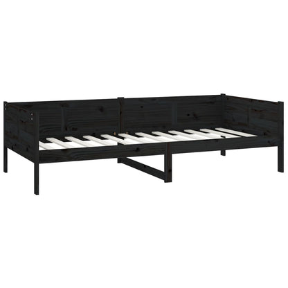 Slaapbank Massief Grenenhout Zwart 90X190 Cm