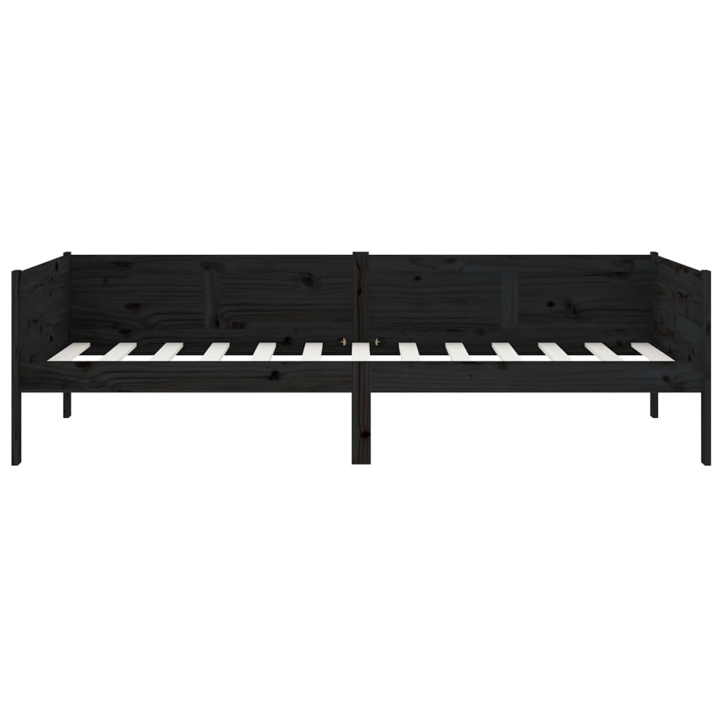 Slaapbank Massief Grenenhout Zwart 90X190 Cm