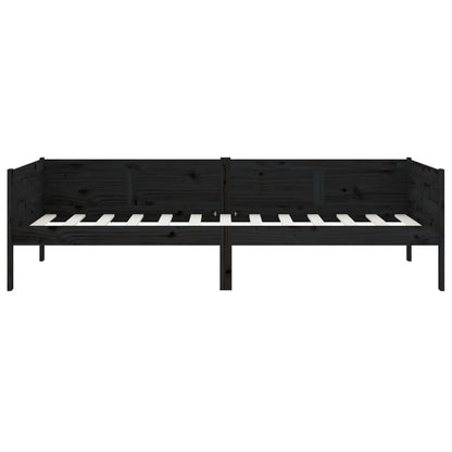 Slaapbank Massief Grenenhout Zwart 90X190 Cm